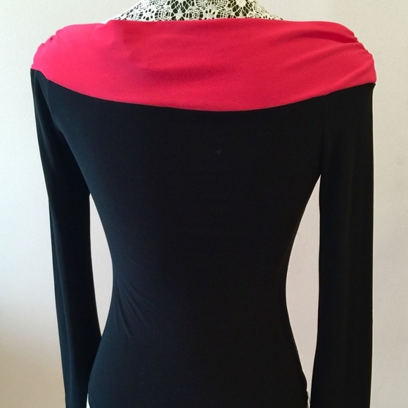 MUZZANGHEE BLACK & PINK BROOCH BUCKLE TOP BLOUSE S - Picture 3 of 6